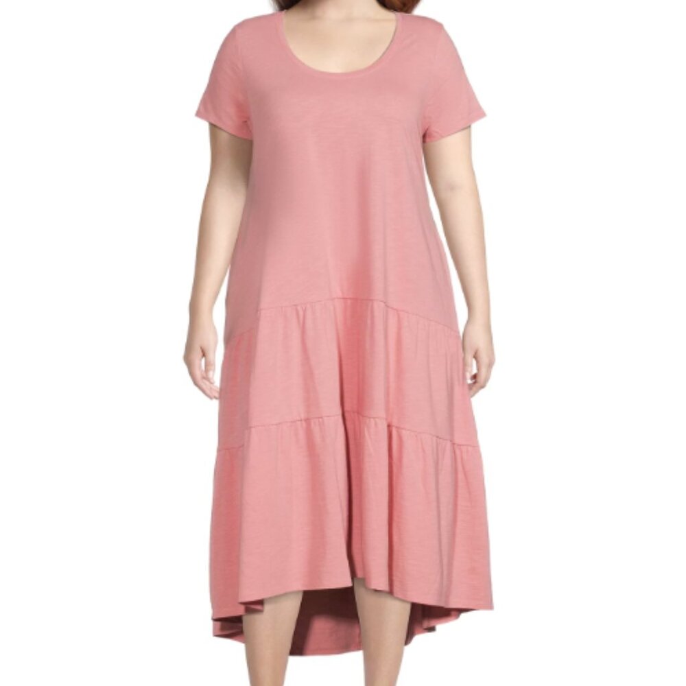 NWT Terra & Sky Women's Plus Size Tiered Knit Maxi Dress 4x